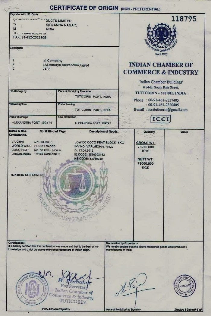 Certificate of Origin Attestation from Angola Embassy