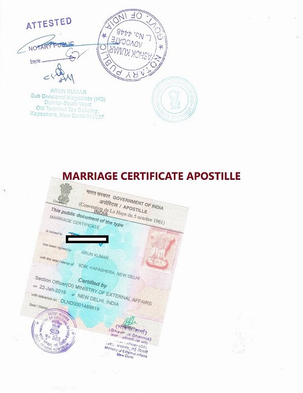 Marriage Certificate Apostille in Delhi